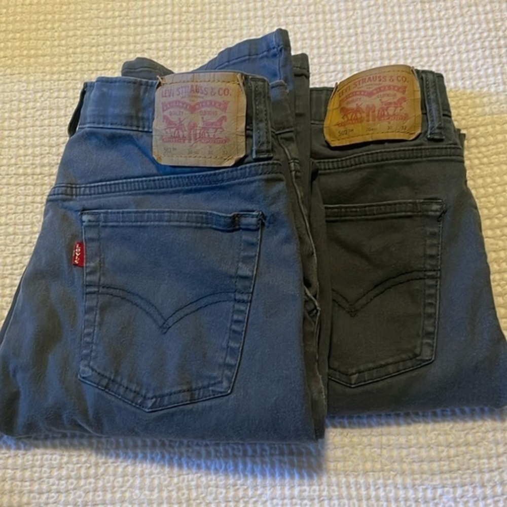 Boys 20 Levi's® 502™ Slim-Fit Sueded Twill w/ elastic waistband inside GRAY